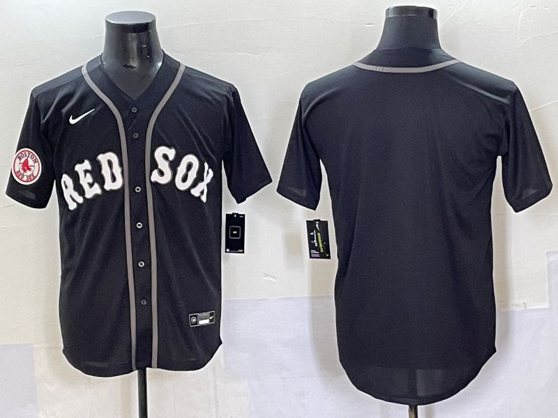Men 2025 Boston Red Sox Blank Black Game Nike MLB Jersey style 7031